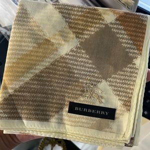 Burberry bag, head scarf